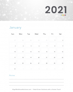 January 2021 Calendar Preview